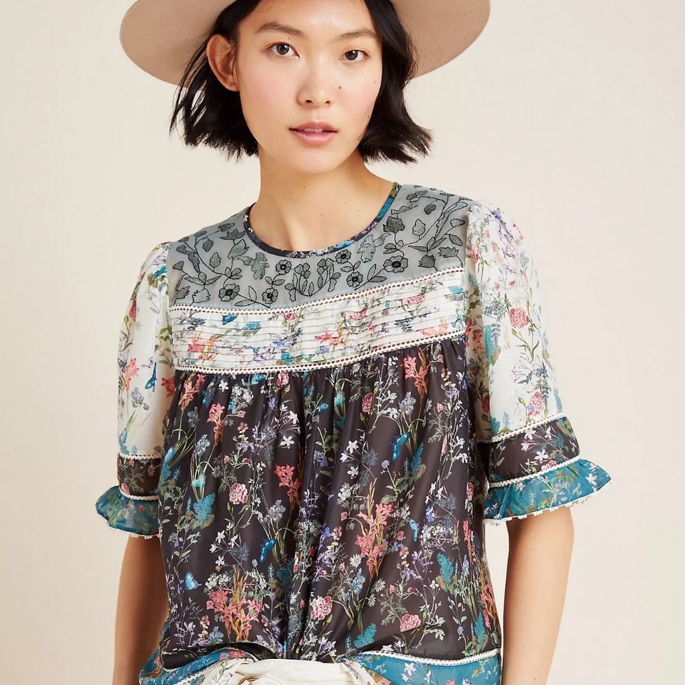 Anthropologie Seen Worn Kept Daisy Lace Blouse